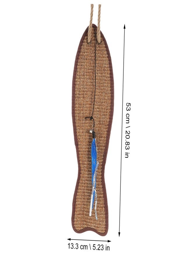 BCOATH Fish Shaped Sisal Cat Scratching Pad Hanging Door Protector and Claw Grinding Mat Natural Eco-Friendly Cat Toy for Furniture Protection and Claw Sharpening - Image 3
